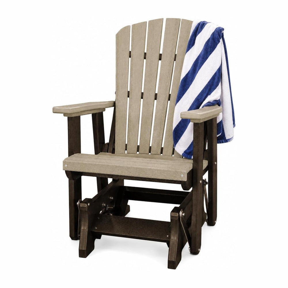 DutchCrafters Slat Fan Back Poly Adirondack Glider Outdoor Patio Chair (Tudor...