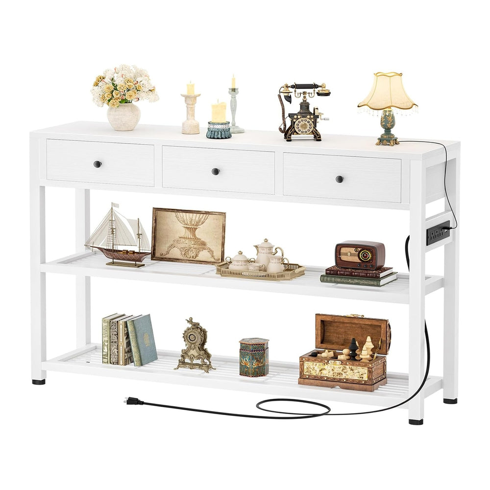 Ecoprsio 47'' Entryway Table with Outlets and USB Ports, Console Tabl...