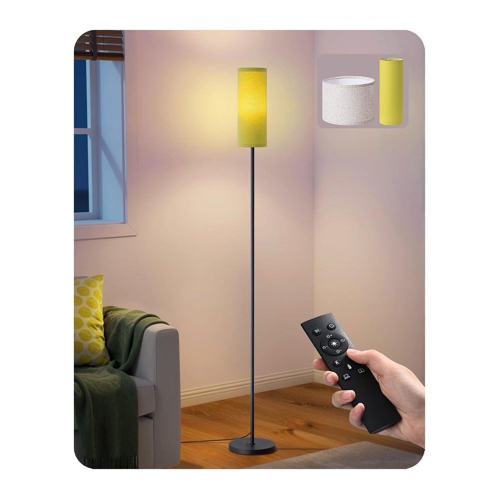 EDISHINE 2 Lampshades Modern Floor Lamps for Living Room Green