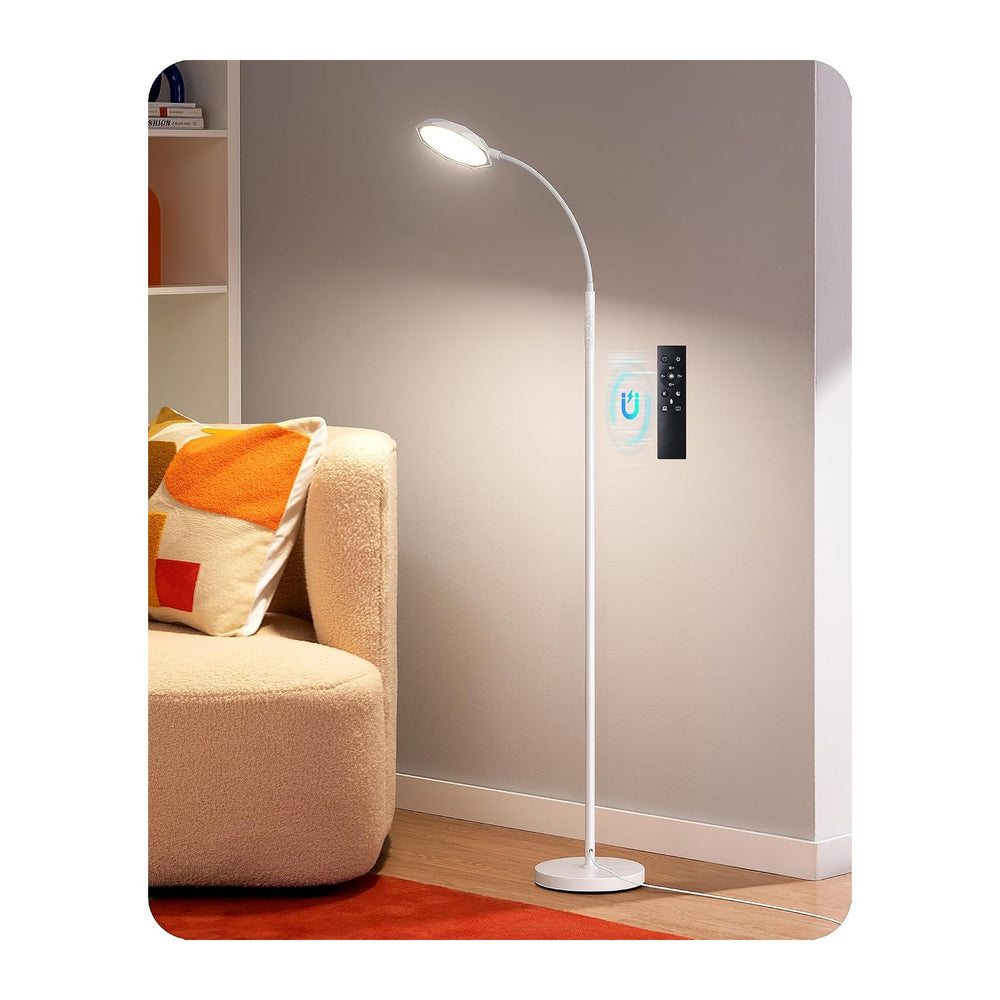 EDISHINE Gooseneck Floor Lamp 1300LM LED Floor Lamps for Living Room White