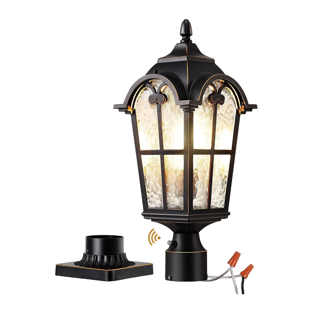 EDISHINE Large Size Dusk to Dawn Outdoor Post Light, 21.9'' H 120V Po...