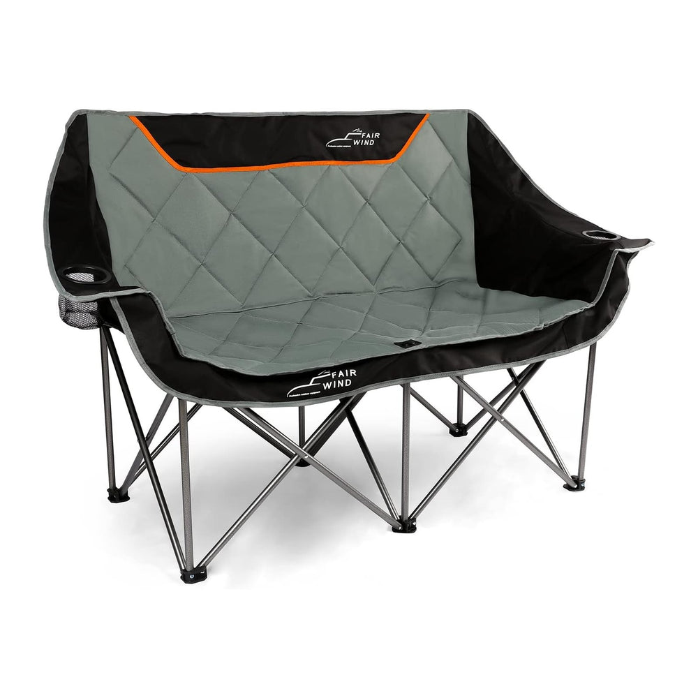 FAIR WIND Oversized Fully Padded Camping Chair Folding Loveseat Camping Couch...
