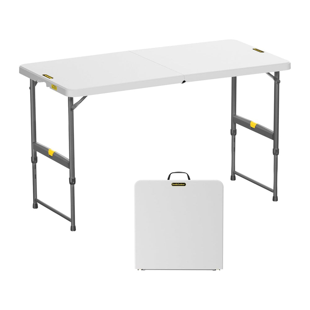 FanttikOutdoor Folding Table 4 Foot Quick Adjust Portable Plastic 4 Heights