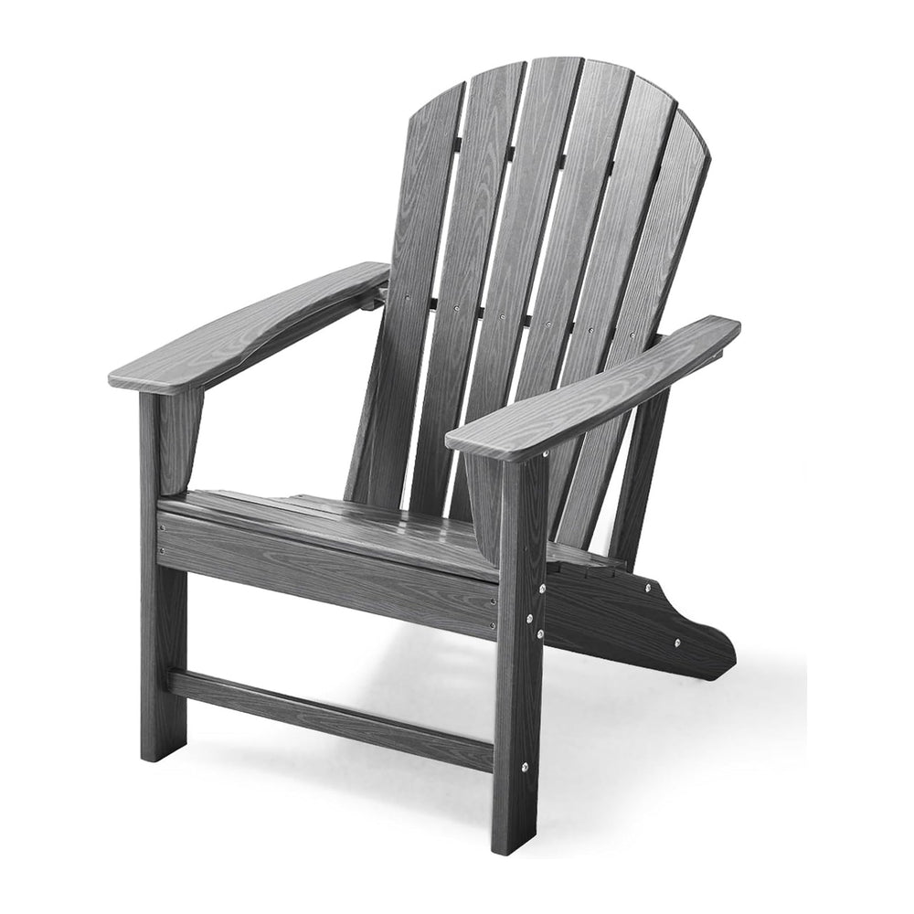 Farmhouse Adirondack Chair Wood Texture, Poly Lumber Patio Chairs, Pre-Assemb...