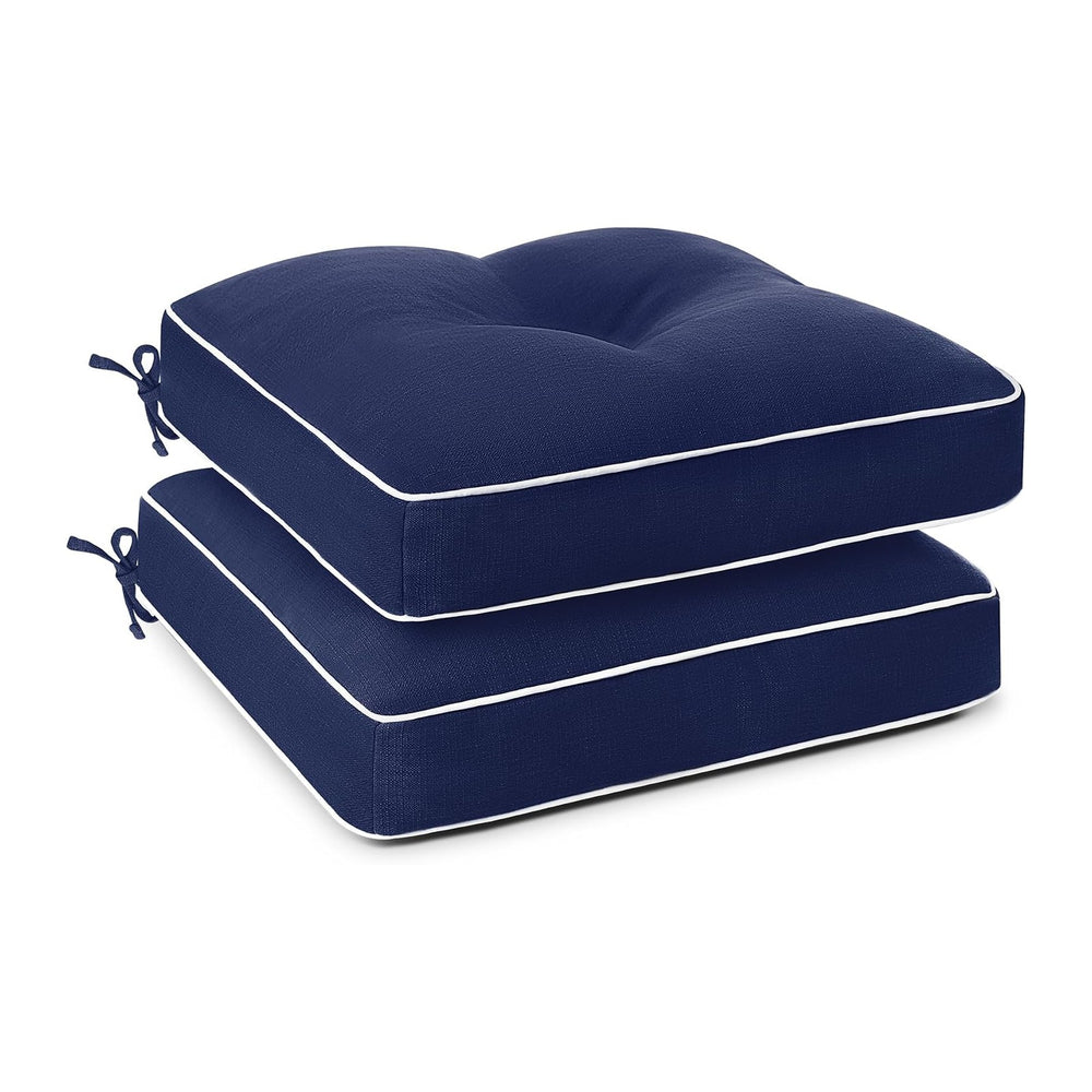 Favoyard Patio Chair Cushions, Navy, 19 × 19 in, Set of 2