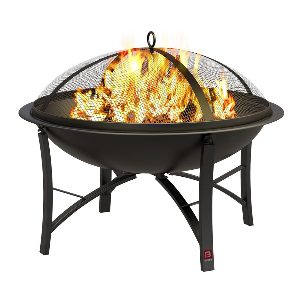 Fire Beauty Wood Burning Fire Pit, 2-in-1 BBQ Grill for Backyard Camping