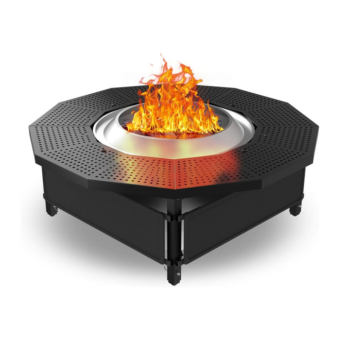 Fire Pit Surround Tabletop for Solo Stove Bonfire Ranger 2.0, with Coated Steel and UV-Resistant Outdoor Fabric, Adjustable Tabletop for Solo Stove Bonfire Accessories, Thick Metal