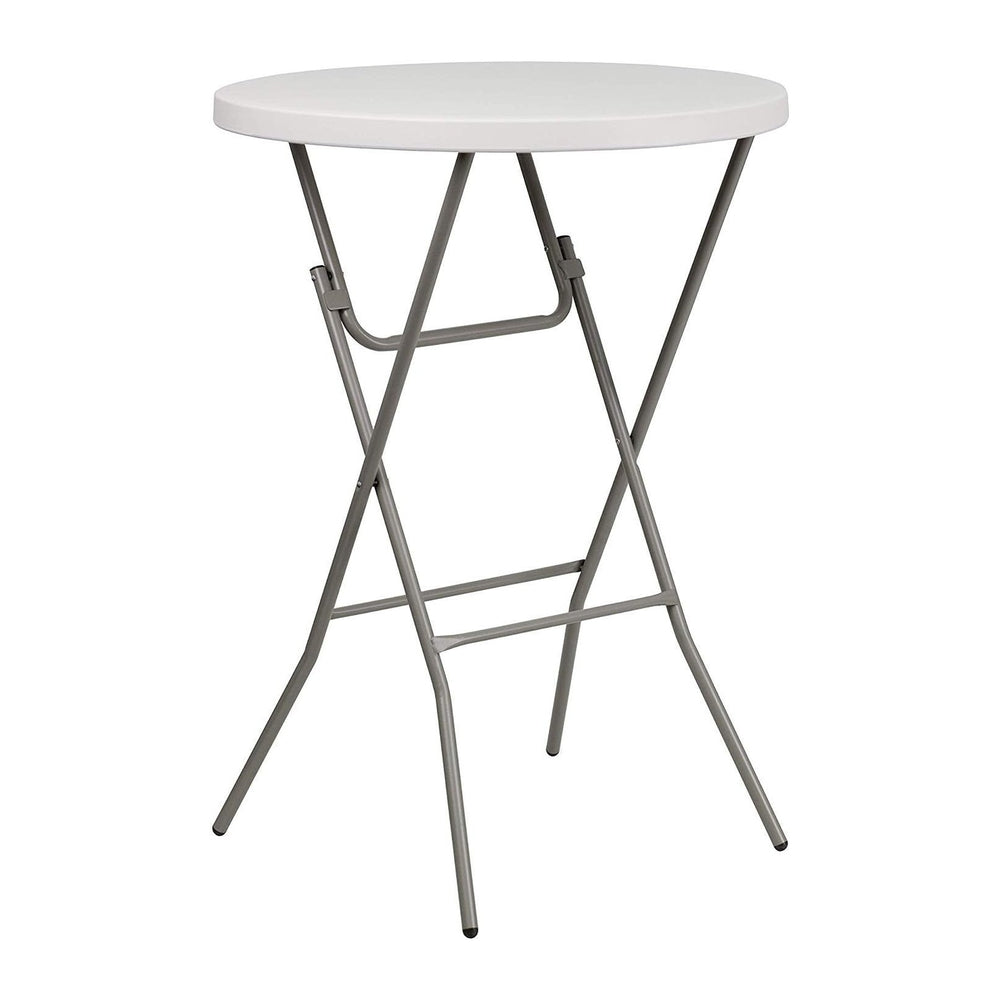 Flash Furniture 32" Round Granite White Plastic Bar Height Folding Table...