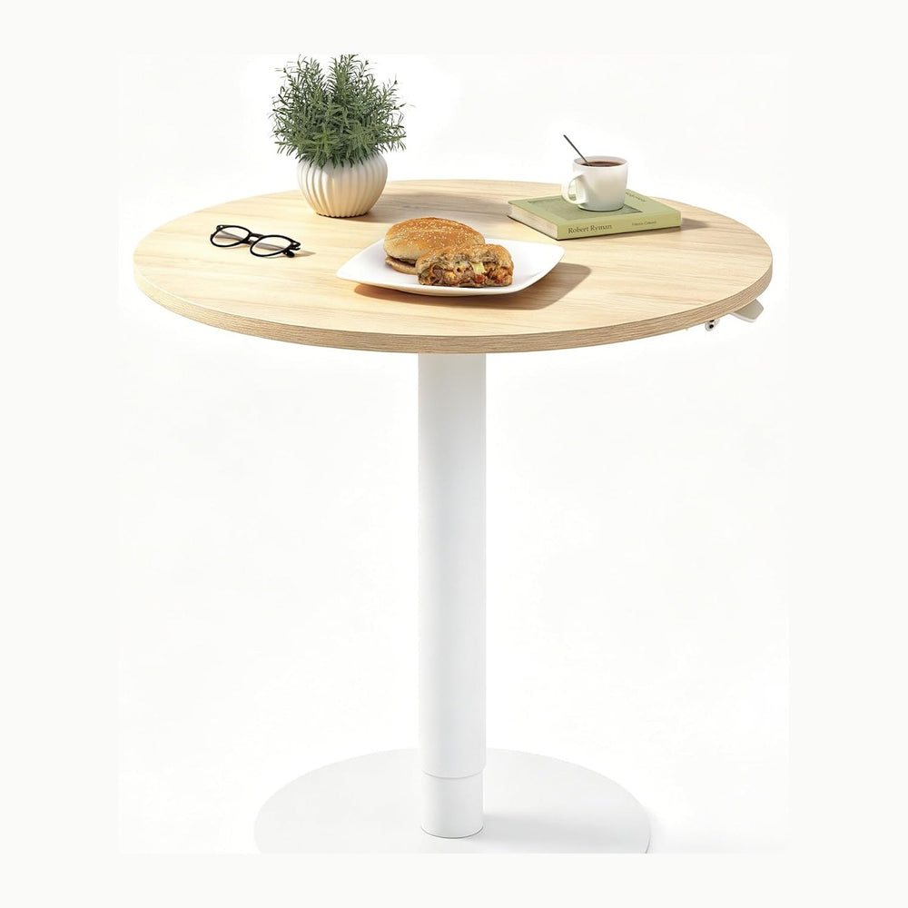FLEXISPOT 24" Adjustable Height Round Dining Bar Table, Gas Spring Lift