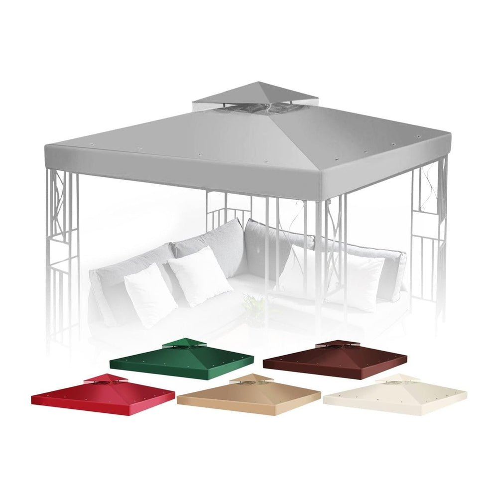 Flexzion Gazebo Cover Replacement Canopy Top 10x10 Ft (3m x 3m) - Double Tier...