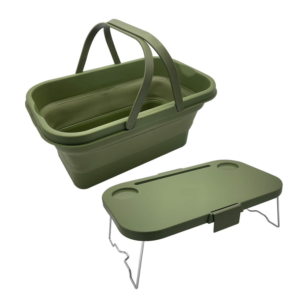 Foldable Picnic Basket Car Trunk Organiser Green