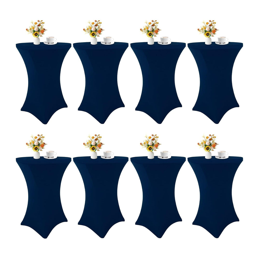 HAISIWLKJ 8 Pack Cocktail Table Covers 32x43 Inch Fitted Stretch Spandex Squa...