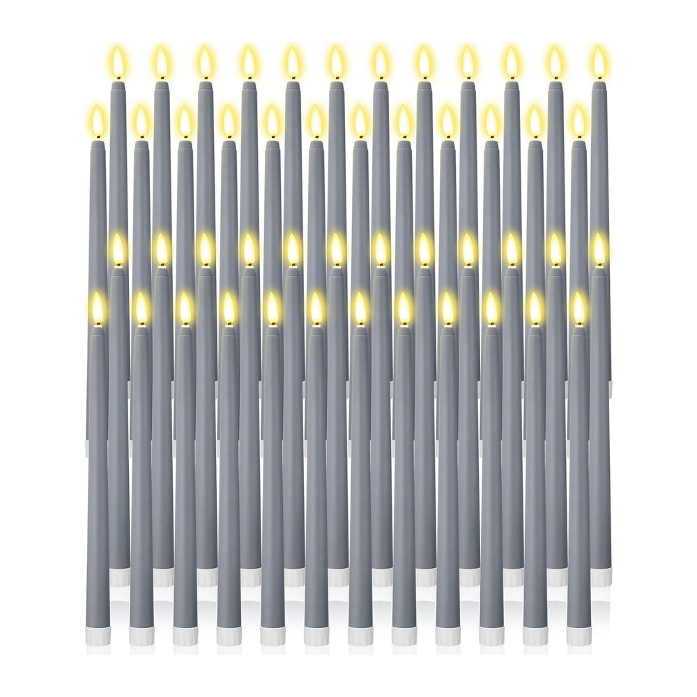 Handepo 48 Pack Flameless LED Taper Candles Battery Operated, Dusty Blue