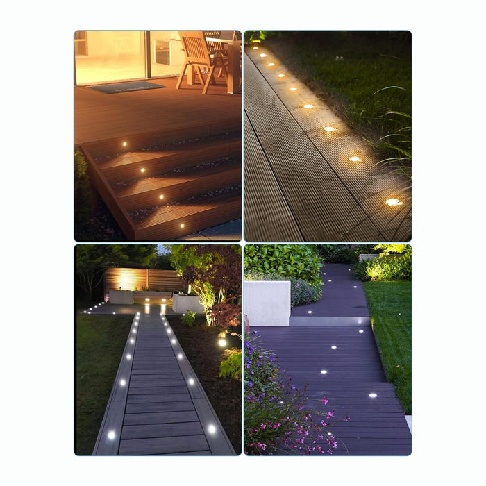 HIBOITEC Low Voltage Deck Lights Kit 3CCT 2700K-5000K with Transformer 10Pc