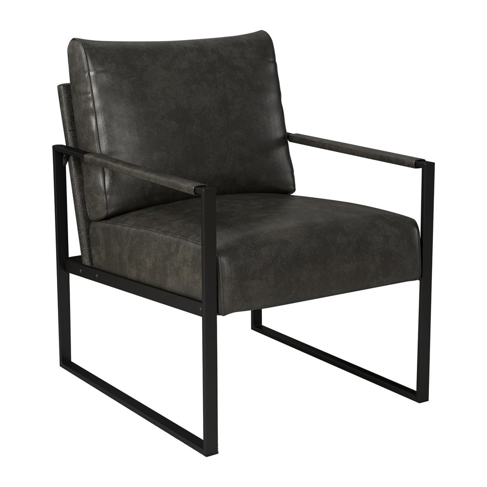 INZOY Leather Accent Chair with Metal Frame, Comfy Living Room Chair with Plu...
