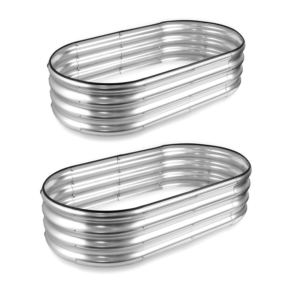 JERIA Raised Garden Bed,Galvanized Raised 2 Pcs 4×2×1ft Planter Boxes Outdoor...