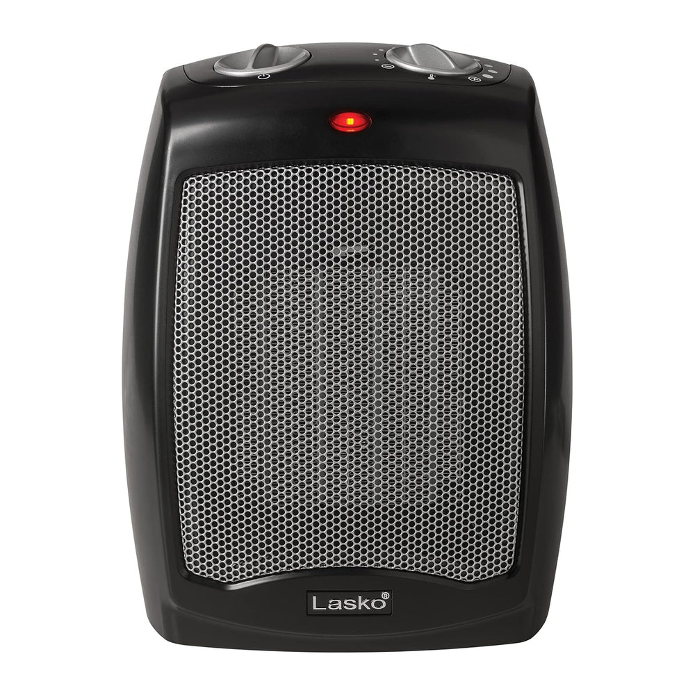 Lasko CD09250 Ceramic Adjustable Thermostat Tabletop or Under-Desk Heater, 9 ...