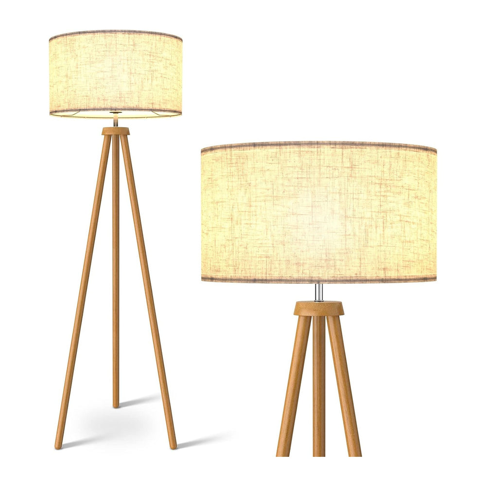 LEPOWER Wood Tripod Floor Lamp, Mid Century Standing Lamp for Living Room