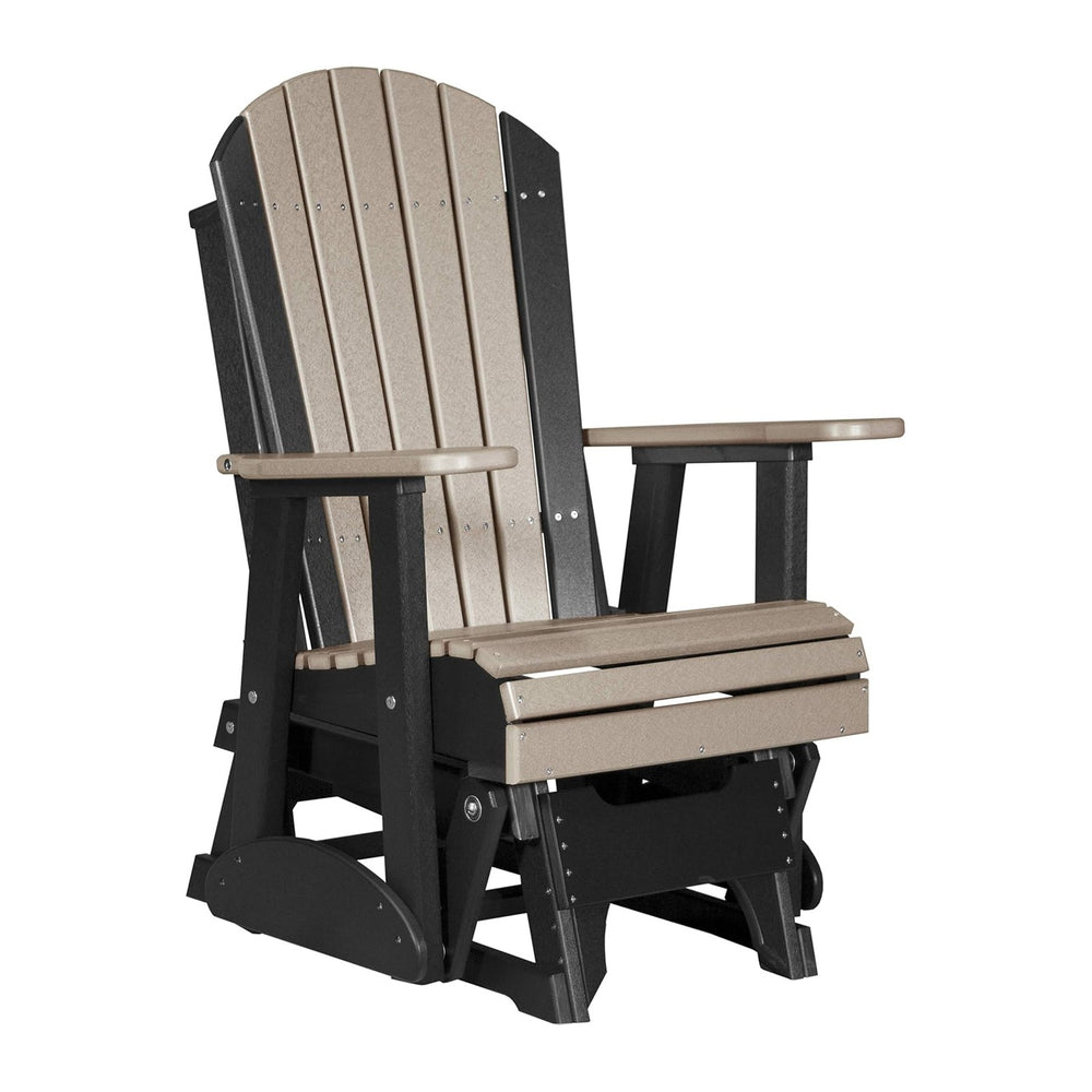 LuxCraft 2' Adirondack Glider Chair - Available in 20 Colors, Weatherwood...