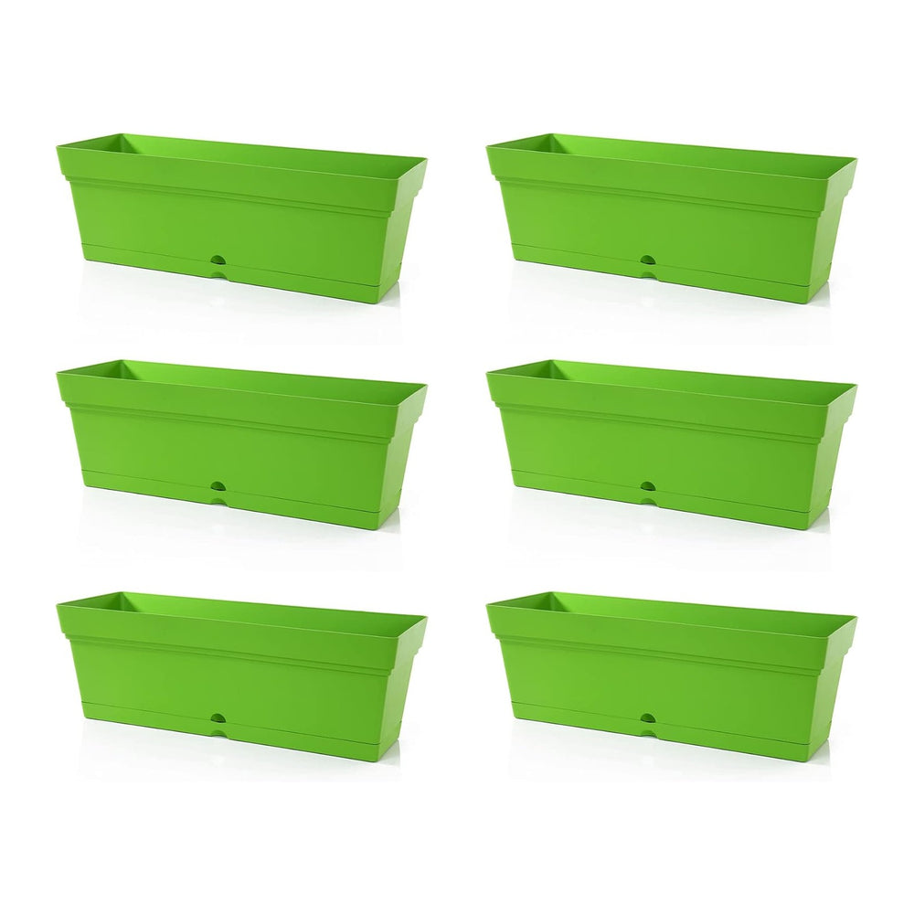 Mintra Garden Window Box Planters Set, Bulk Plastic Rectangular Planter Boxes...