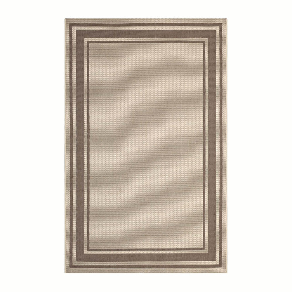Modway Rim Solid Border 8x10 Indoor and Outdoor In Light and Dark Beige
