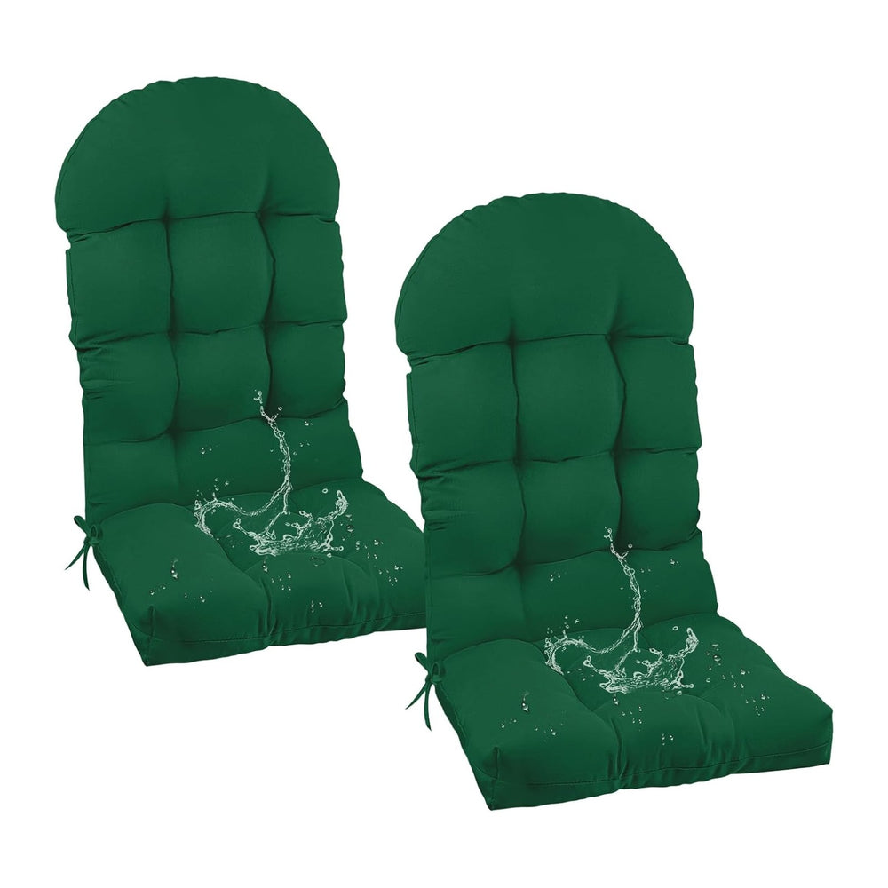 Outdoor Adirondack Chair Cushions Set of 2 Waterproof Dark Green