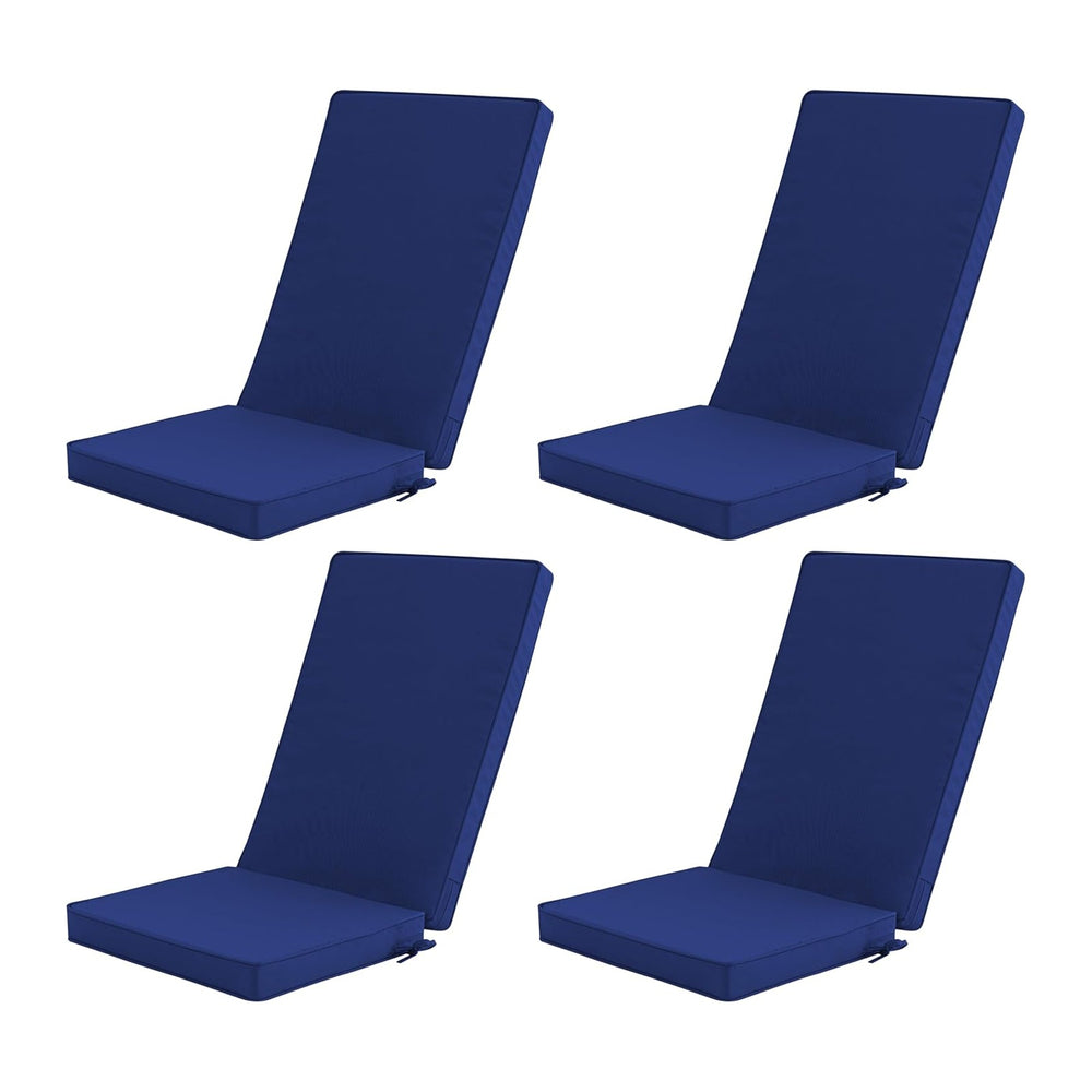 Outdoor Adirondack Chair Cushions Set of 4 - Removable Covers, Water-Repellen...