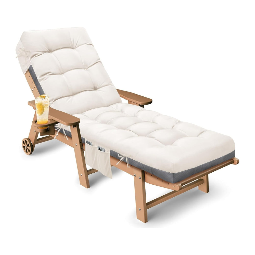 Outdoor Lounge Chair Cushion, Waterproof Replacement Chaise Lounge Cushions f...