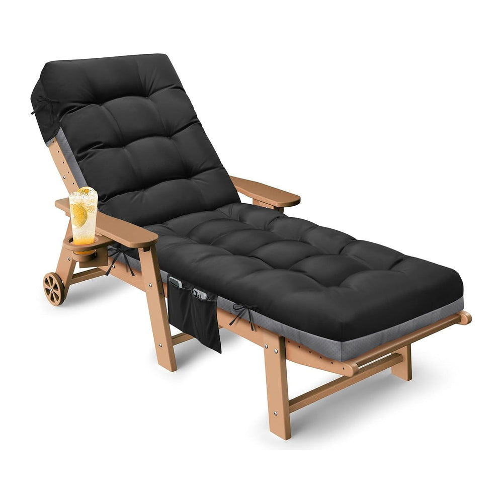Outdoor Lounge Chair Cushion, Waterproof Replacement Chaise Lounge Cushions f...