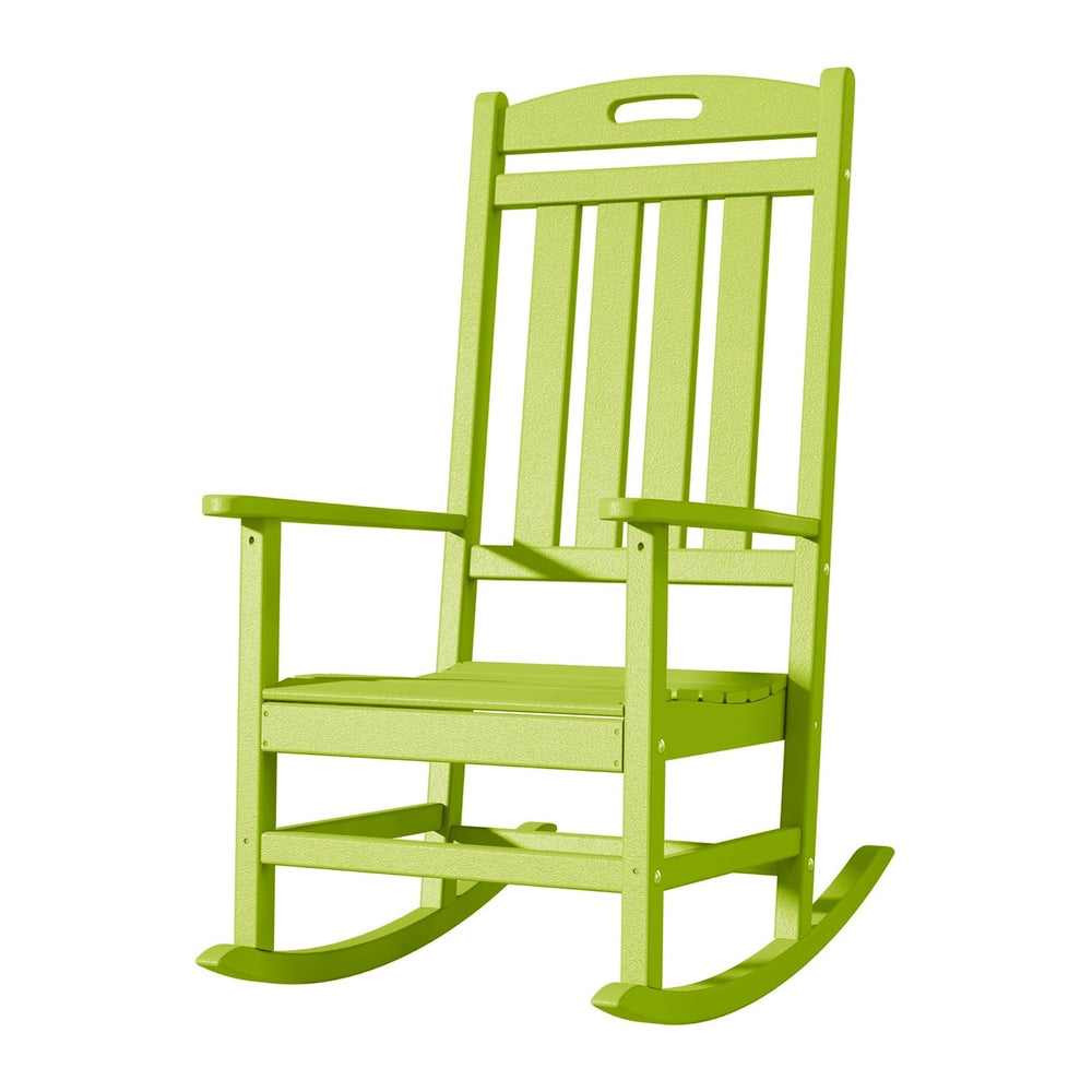 Outdoor Rocking Chair, All-Weather Resistant Poly Lumber Rocker Chair Outdoor...