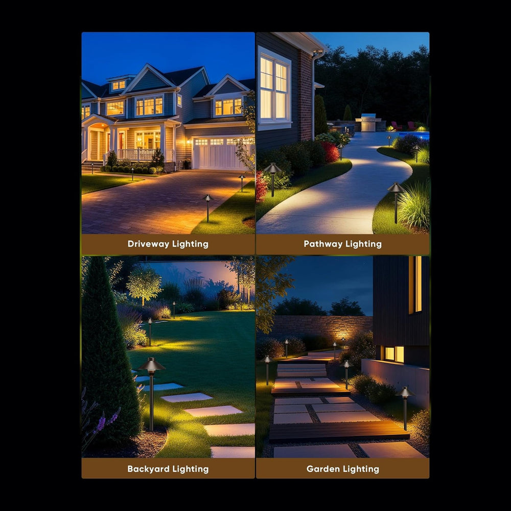 PARTPHONER Low Voltage Landscape Lighting 6-Pack, Aluminum 12V Pathway Lights...