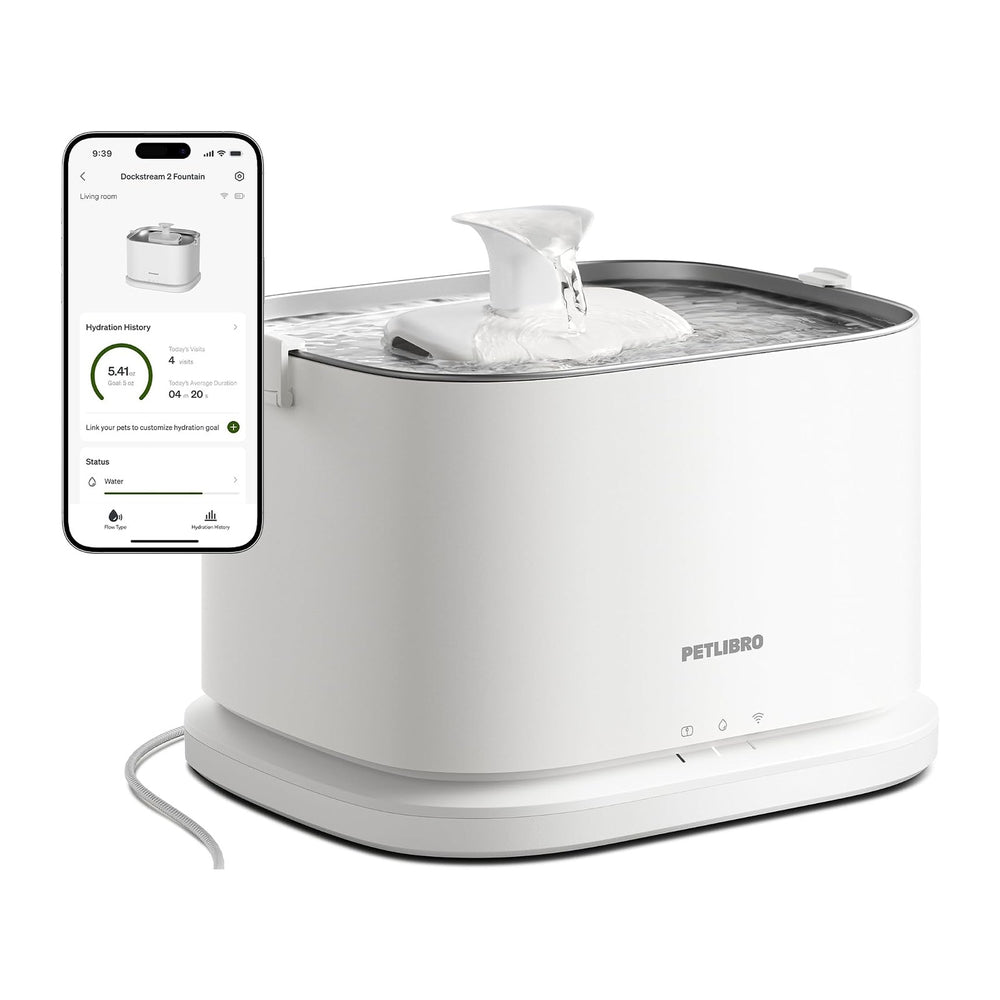 PETLIBRO Upgrade Cat Water Fountain Stainless Steel Tray, Dockstream 2 Cat Fo...