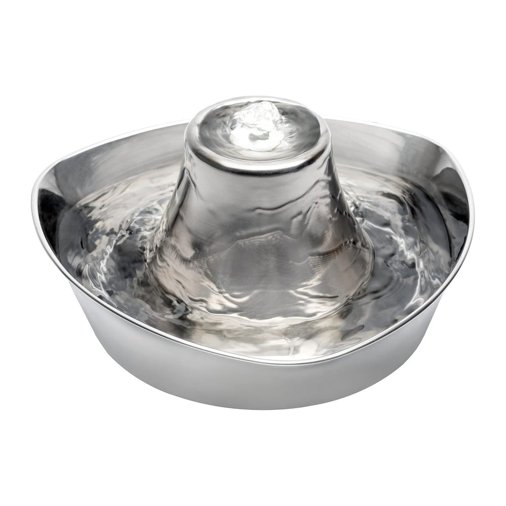 PetSafe Seaside Stainless Cat & Dog Fountain, 60 oz, 2 Filters & Pump