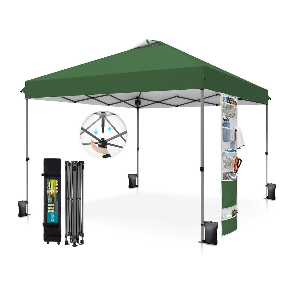 PHI VILLA 10x10 Pop up Canopy Tent, One Push Easy Set Instant Shade Tents