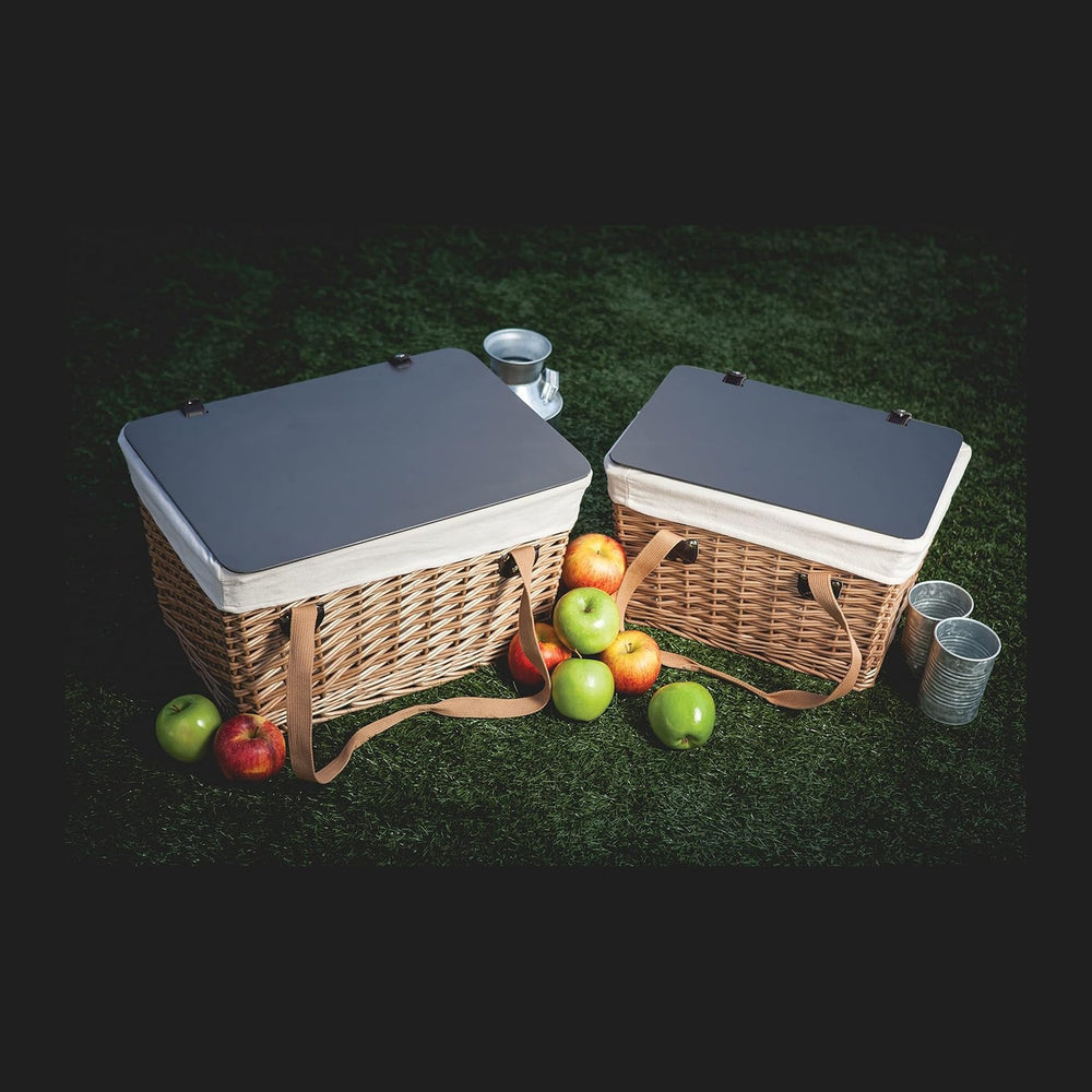 PICNIC TIME Canasta Wicker Picnic Basket, Classic Small Wicker Basket for 2 w...