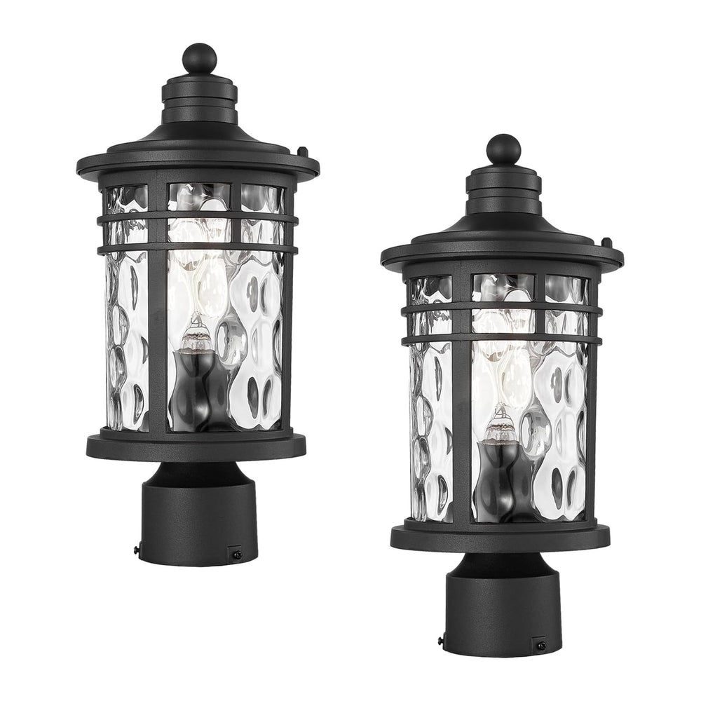 Post Lights Aluminum Pillar Lights Outdoor 14.6 Post Lantern with Water Rippl...