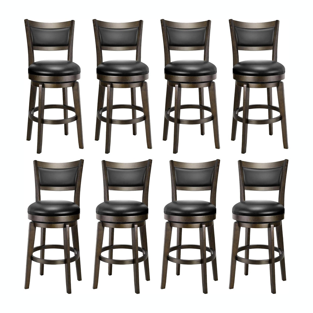 PrimeZone Swivel Bar Stools Set of 8, 24 Inch Counter Height Barstools