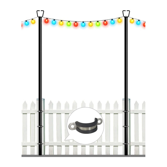 Queension 10FT Deck String Light Poles for Outdoor String Lights, 2pcs