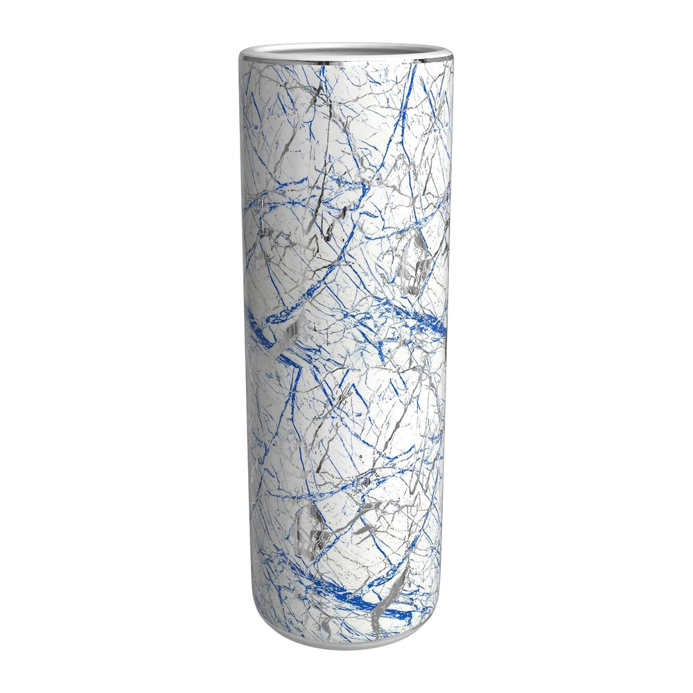 Red Lantern 24" Abstract Blue & Silver Umbrella Stand