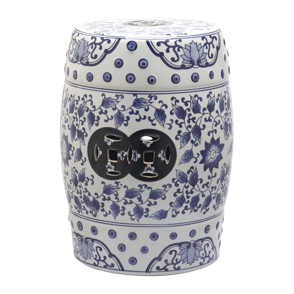 Safavieh Tao Ceramic Decorative Garden Stool, Blue and White