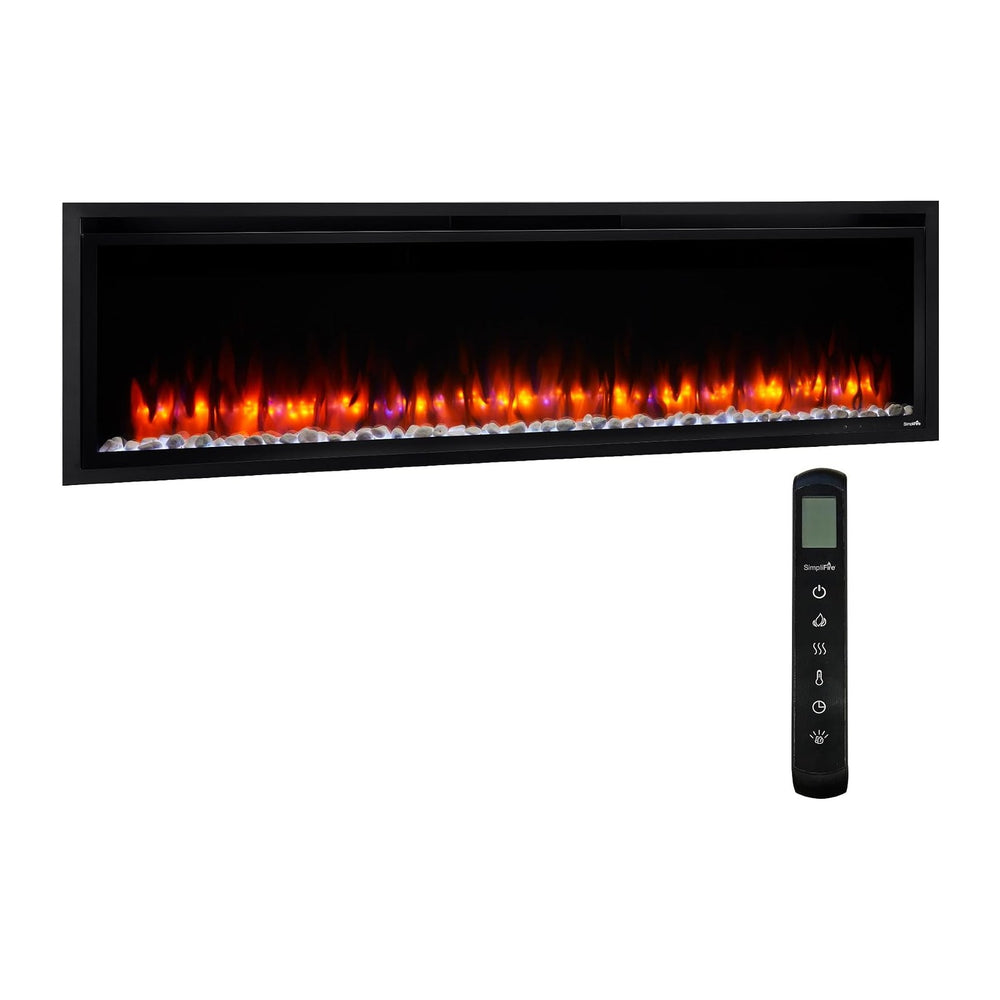 SimpliFire 60-Inch Allusion Platinum Linear Electric Fireplace (SF-ALLP60-BK)