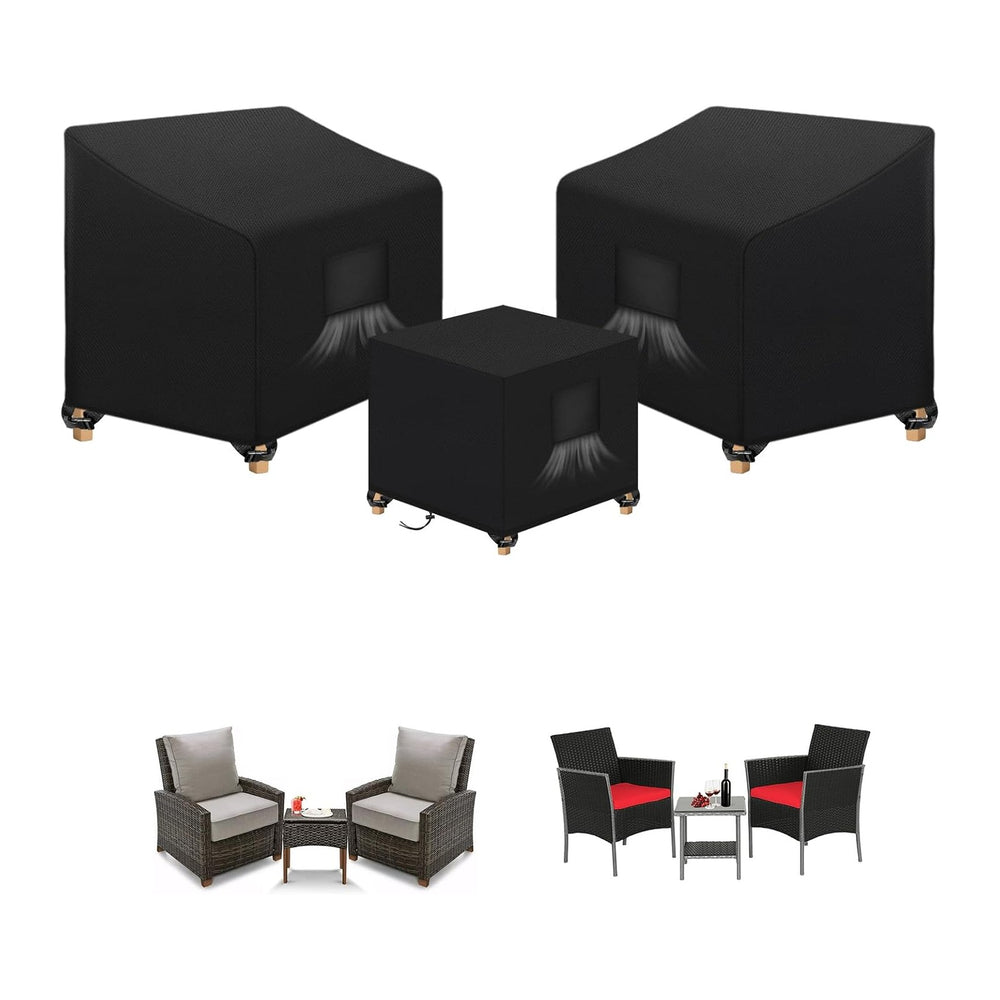 SIRUITON 3 Piece Outdoor Veranda Patio Garden Furniture Cover Set
