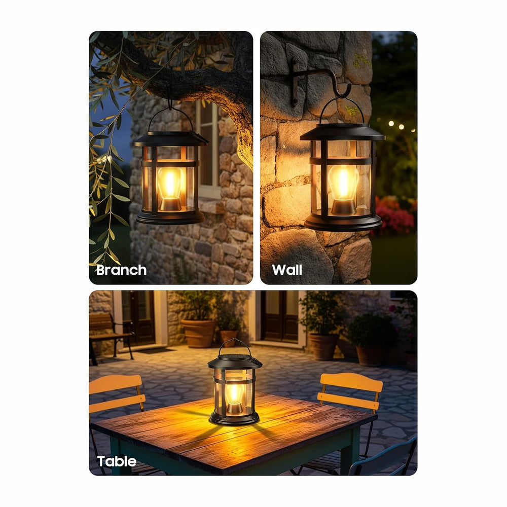 Solar Lantern Outdoor Waterproof, 4 Pack Bright Hanging Solar Lights for Outs...