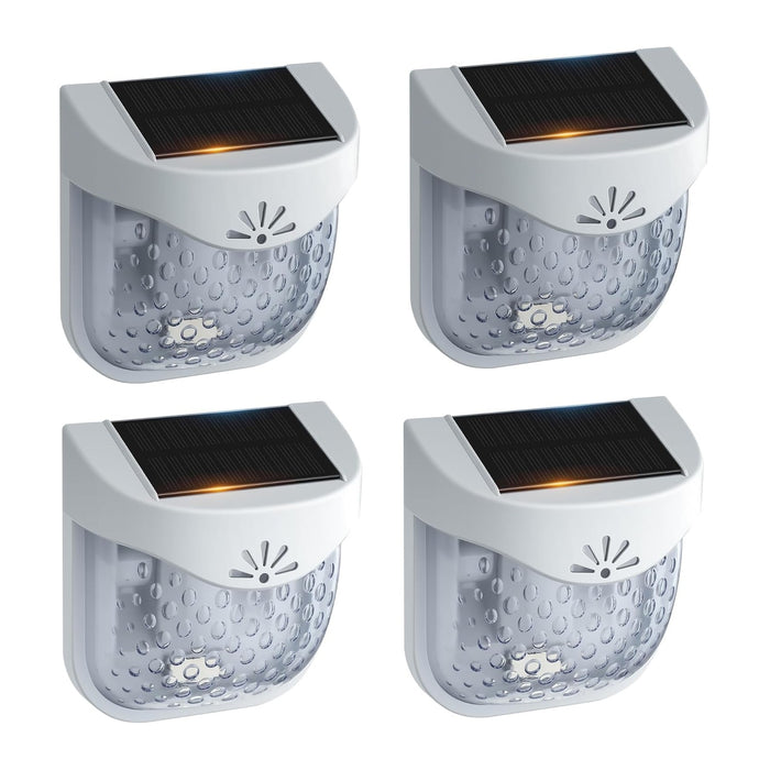 Solar Outdoor Garden Lights, Waterproof LED Deck Lighting 3000K, Gray