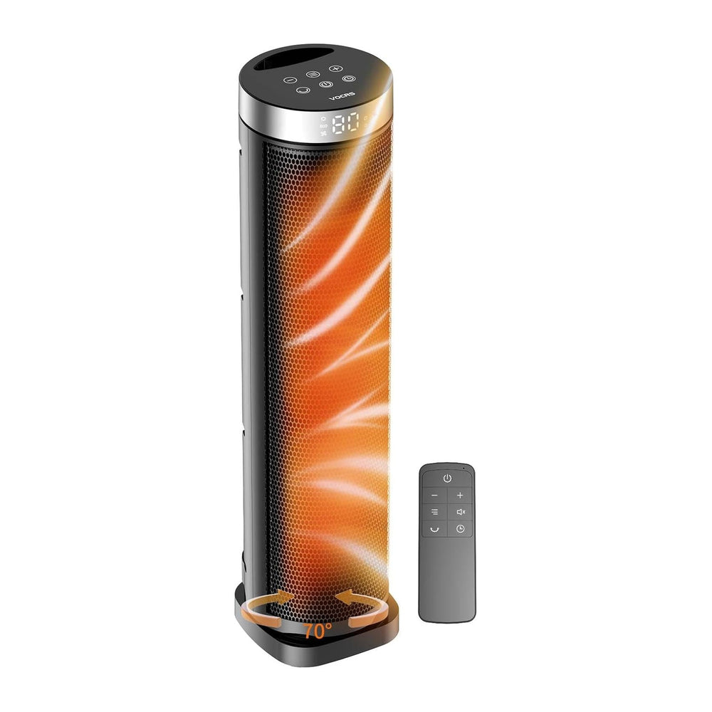 Space Heater for Indoor Use with Remote - 70° Oscillating Tower Electric Heat...