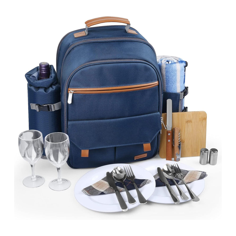 Sunflora Picnic Backpack for 2 Person Set Pack with Insulated Waterproof Pouc...