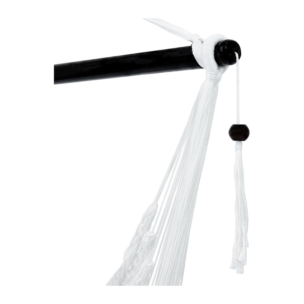 Sunnydaze Hanging Hammock Chair Swing for Patio, Caribbean, White