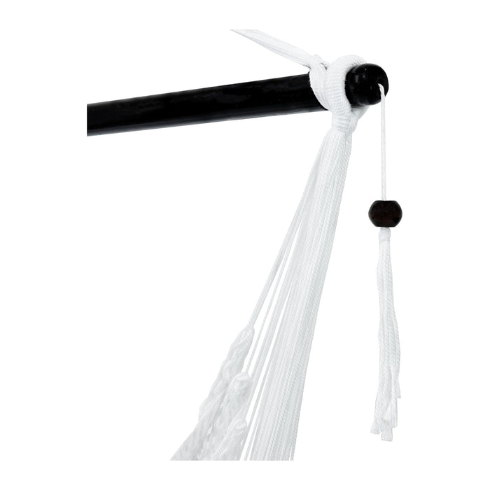 Sunnydaze Hanging Hammock Chair Swing for Patio, Caribbean, White