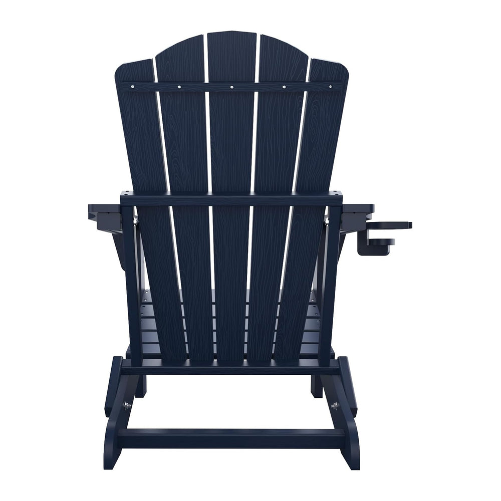 THOEOE Folding Adirondack Chair Set of 2, HDPE All-Weather Outdoor Chair