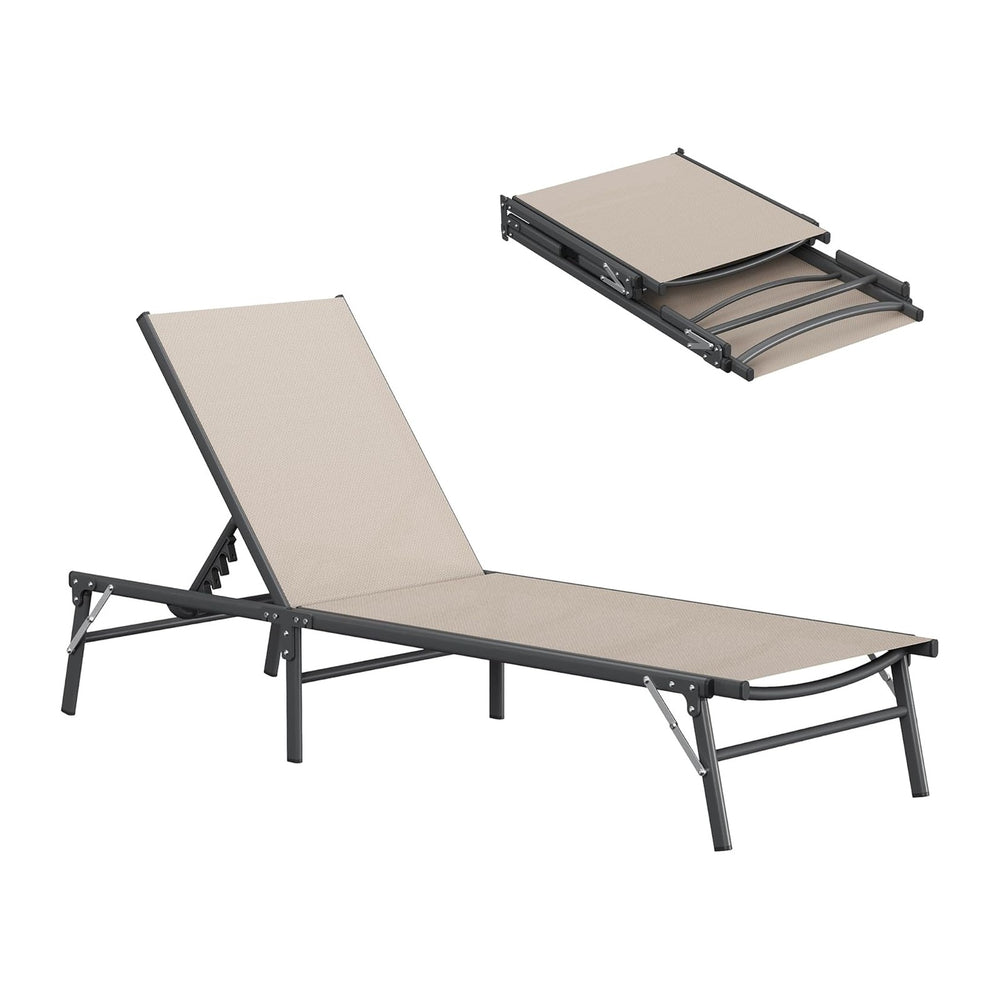 UDPATIO Folding Patio Lounge Chairs Outdoor Pool Chaise Lounge Chair
